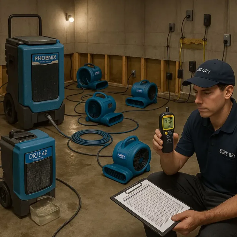 Structural Drying and Dehumidification process in South Jacksonville, IL